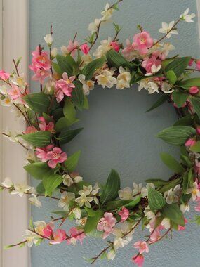 Handmade Spring Pink  & White Flowers With Greenery